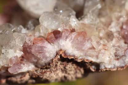 UV Reactive Calcite in Pink Amethyst Geode