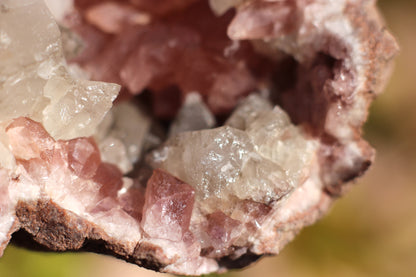 UV Reactive Calcite in Pink Amethyst Geode