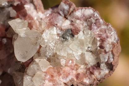 UV Reactive Calcite in Pink Amethyst Geode