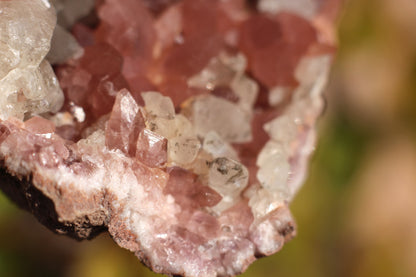 UV Reactive Calcite in Pink Amethyst Geode