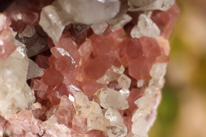 UV Reactive Calcite in Pink Amethyst Geode