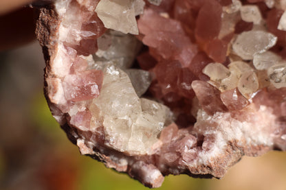 UV Reactive Calcite in Pink Amethyst Geode