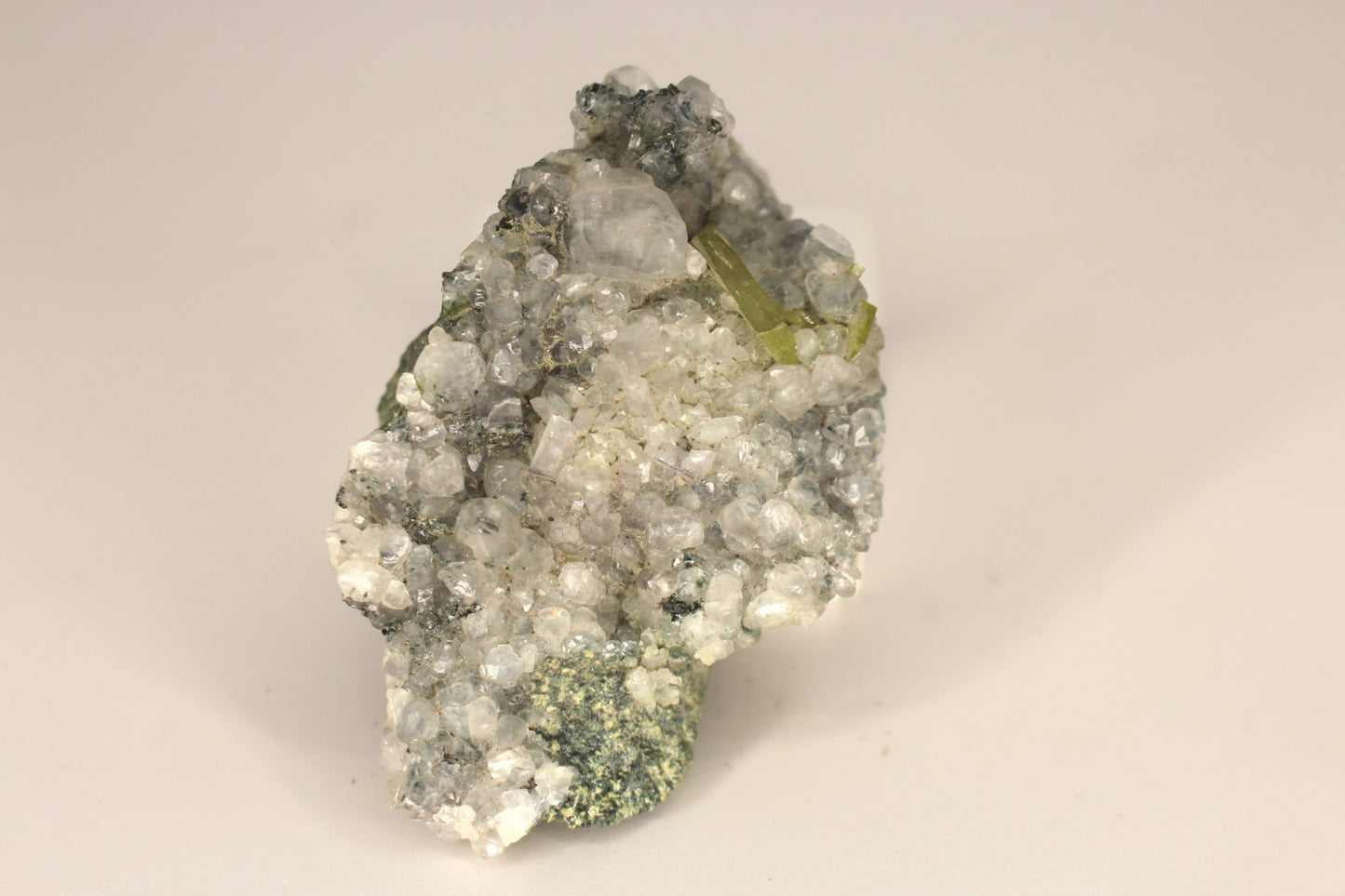 Green Sphene w/ Clear Calcite