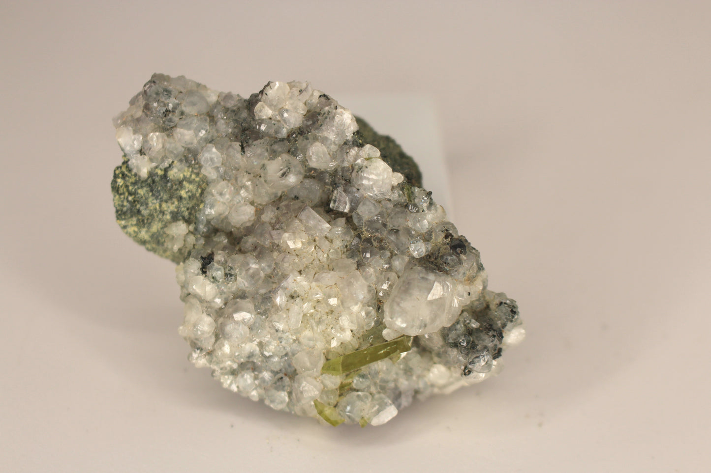 Green Sphene w/ Clear Calcite