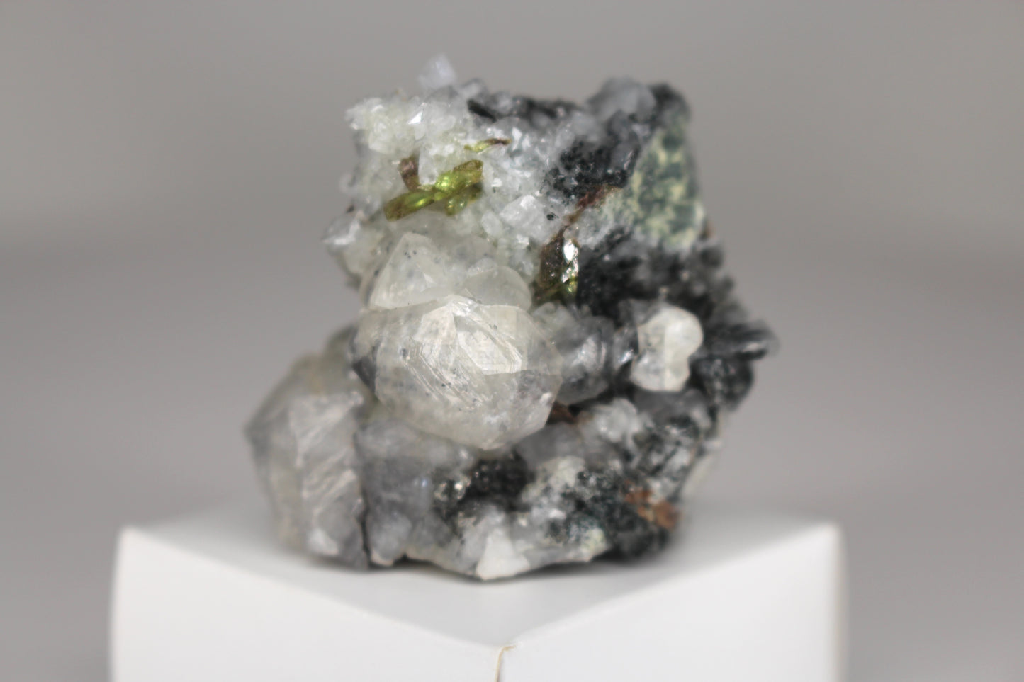 Green Sphene w/ Clear Calcite