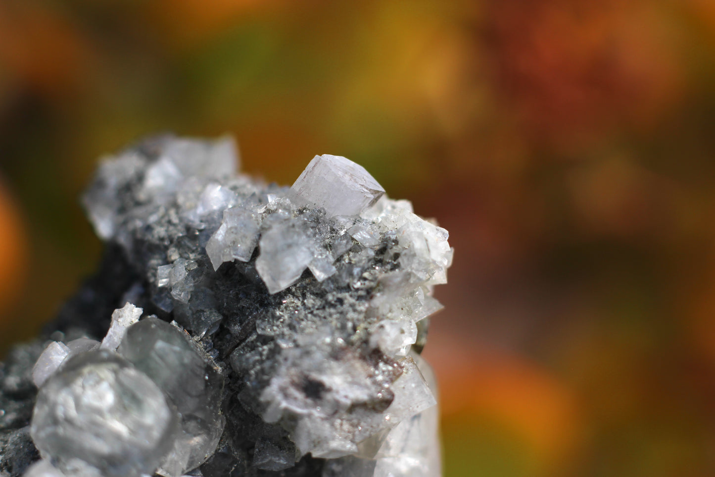 Green Sphene w/ Clear Calcite