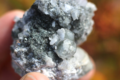 Green Sphene w/ Clear Calcite