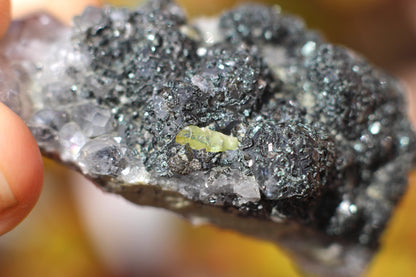 Green Sphene w/ Clear Calcite