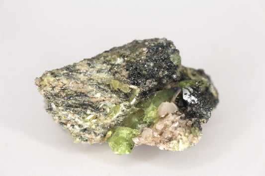 Green Sphene w/ Clear Calcite