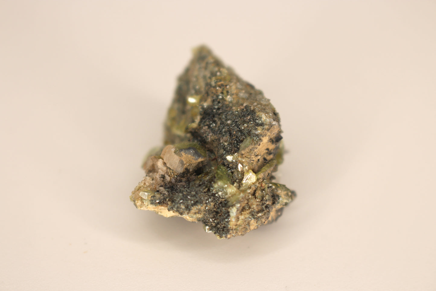 Green Sphene w/ Clear Calcite