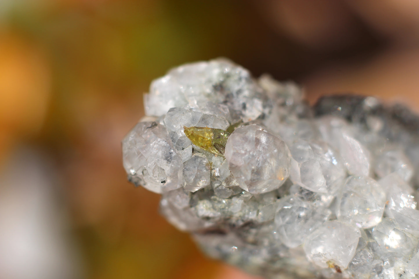 Green Sphene w/ Clear Calcite