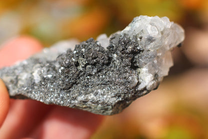 Green Sphene w/ Clear Calcite