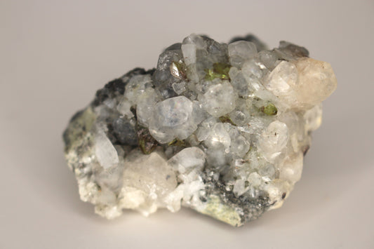 Green Sphene w/ Clear Calcite