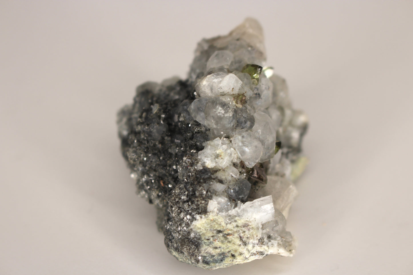 Green Sphene w/ Clear Calcite