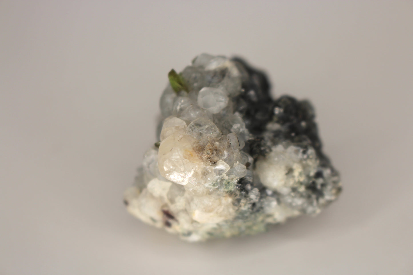 Green Sphene w/ Clear Calcite