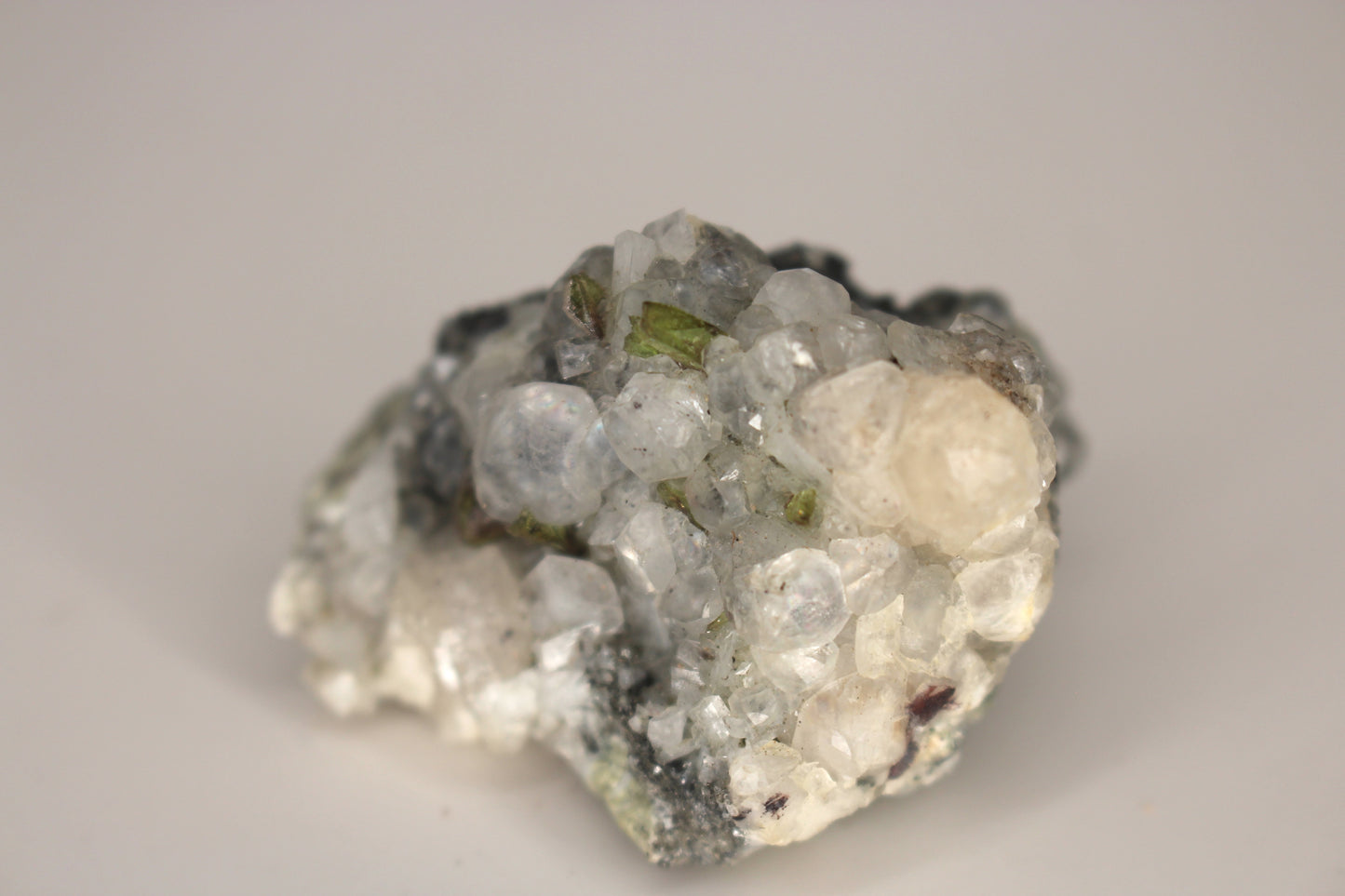 Green Sphene w/ Clear Calcite