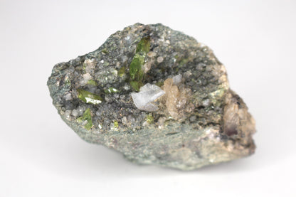 Green Sphene w/ Clear Calcite