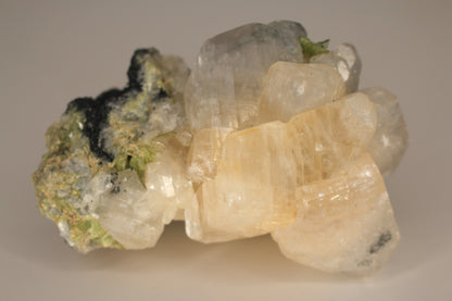 Green Sphene w/ Clear Calcite