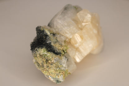 Green Sphene w/ Clear Calcite