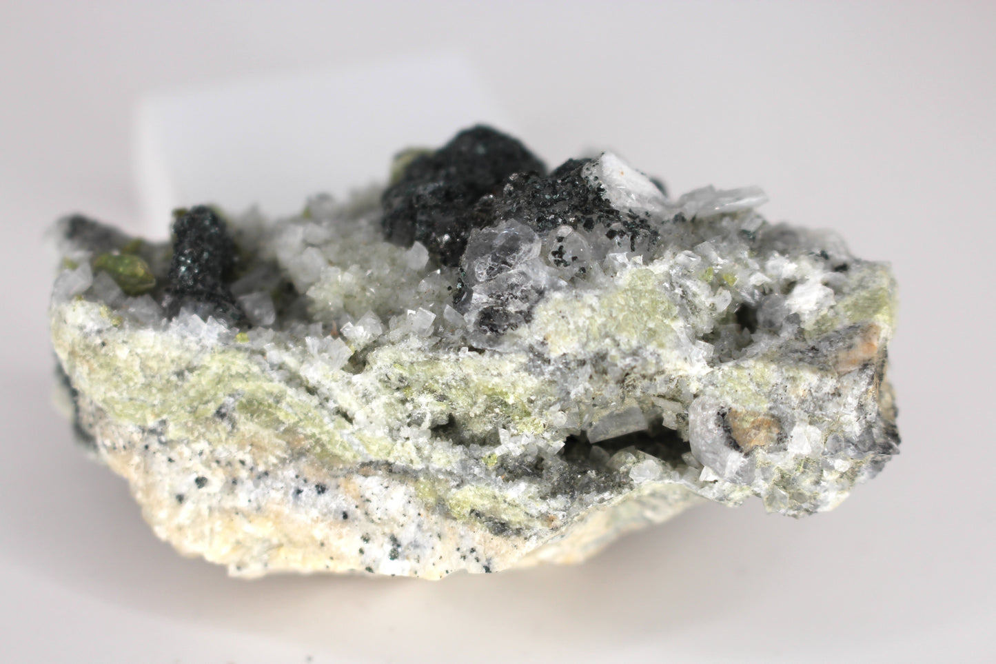 Green Sphene w/ Clear Calcite