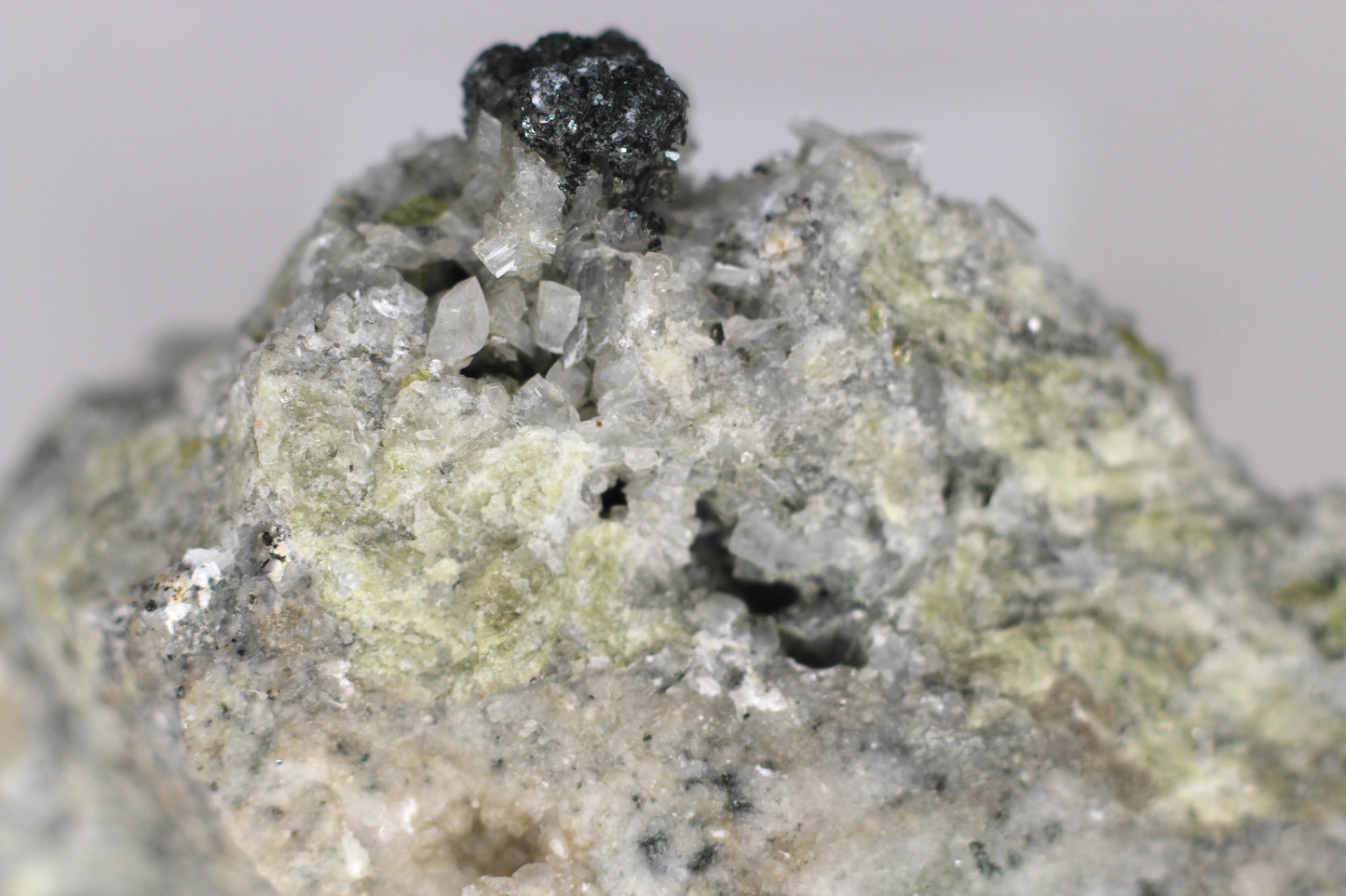 Green Sphene w/ Clear Calcite