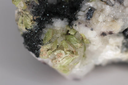 Green Sphene w/ Clear Calcite