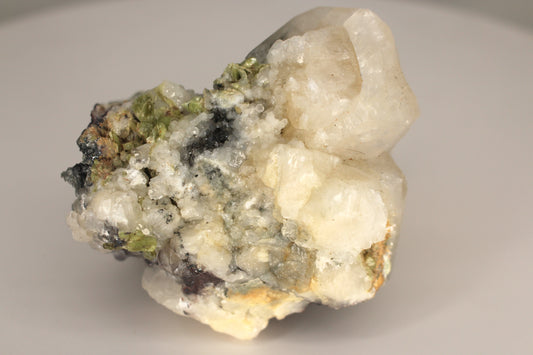 Green Sphene w/ Clear Calcite