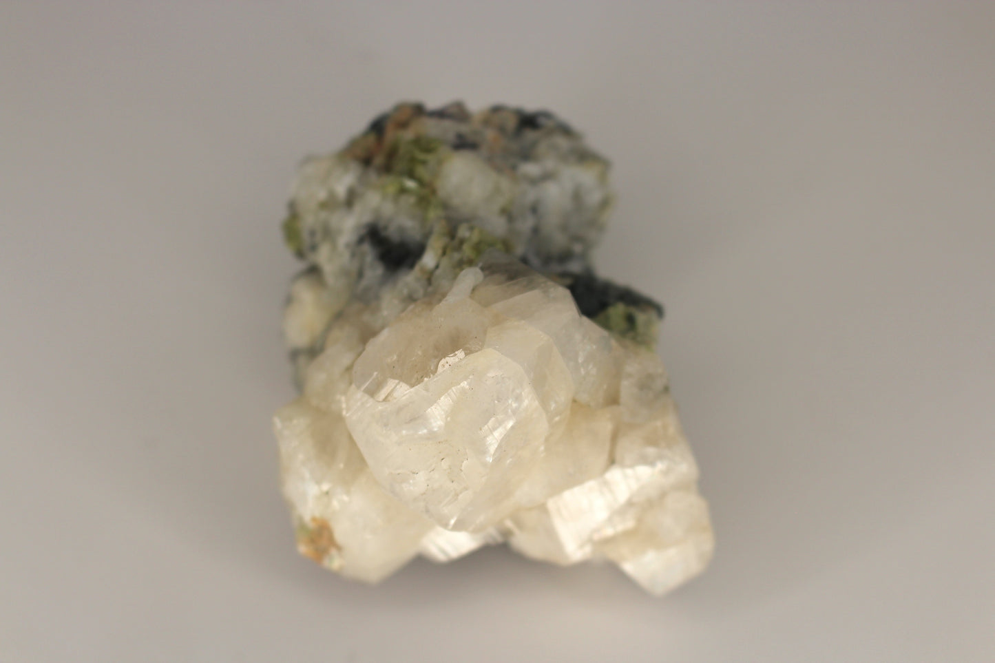 Green Sphene w/ Clear Calcite