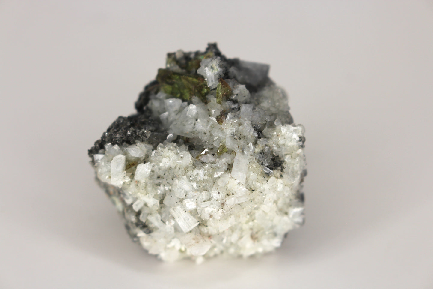 Green Sphene w/ Clear Calcite