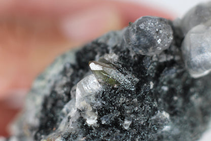 Green Sphene w/ Clear Calcite