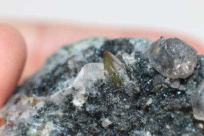 Green Sphene w/ Clear Calcite