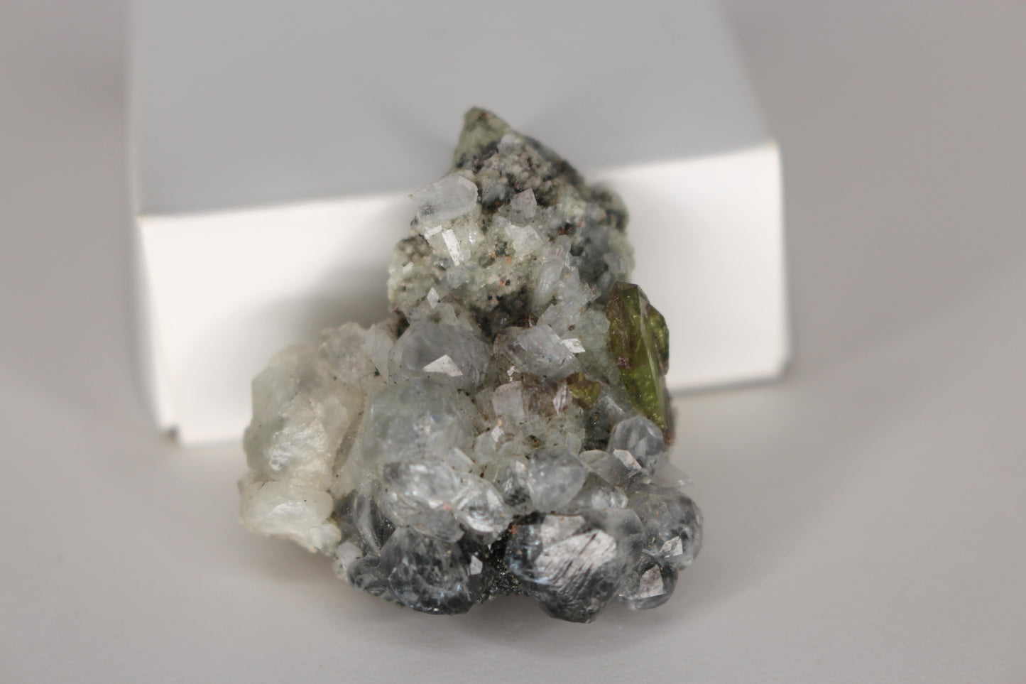 Green Sphene w/ Clear Calcite