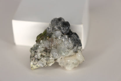 Green Sphene w/ Clear Calcite