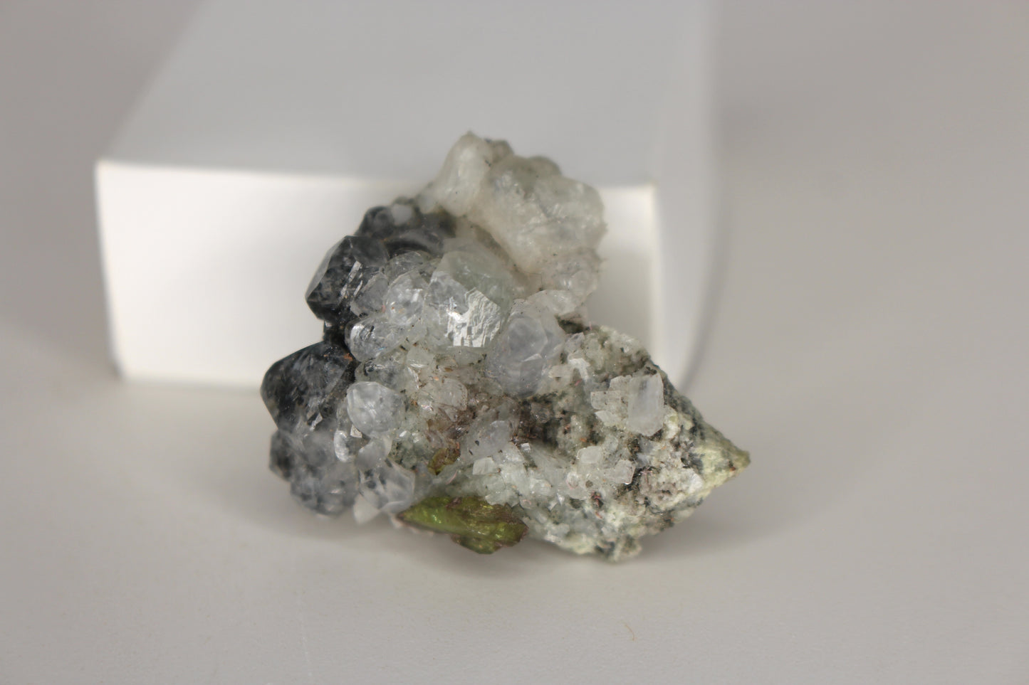 Green Sphene w/ Clear Calcite