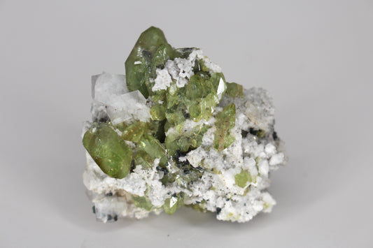 Green Sphene w/ Adularia Quartz