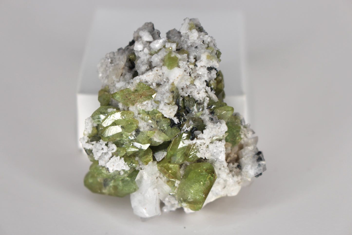 Green Sphene w/ Adularia Quartz