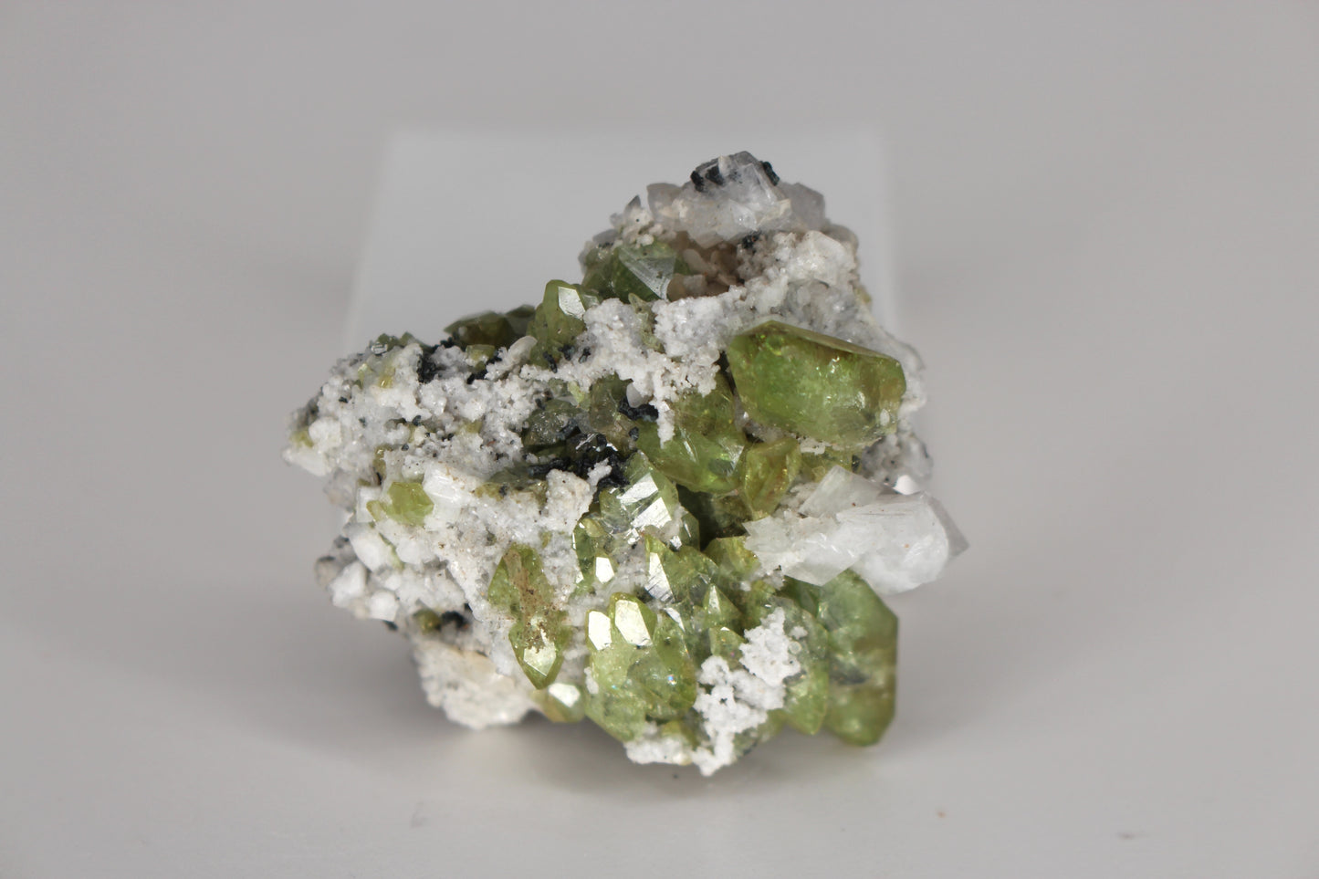 Green Sphene w/ Adularia Quartz