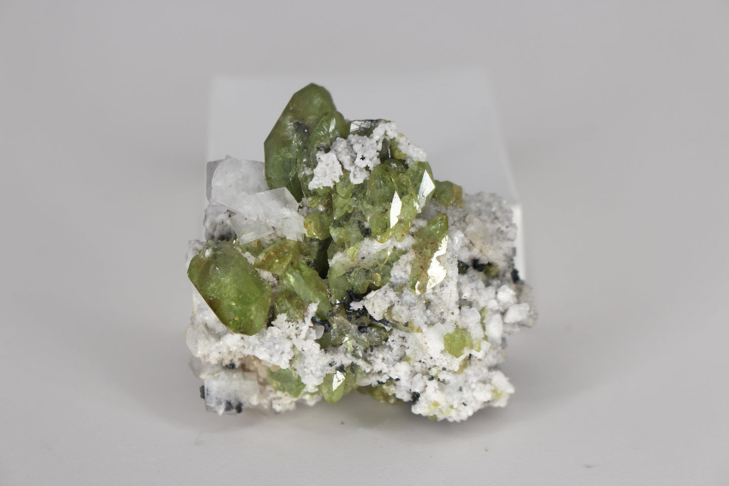 Green Sphene w/ Adularia Quartz