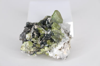 Green Sphene w/ Adularia Quartz