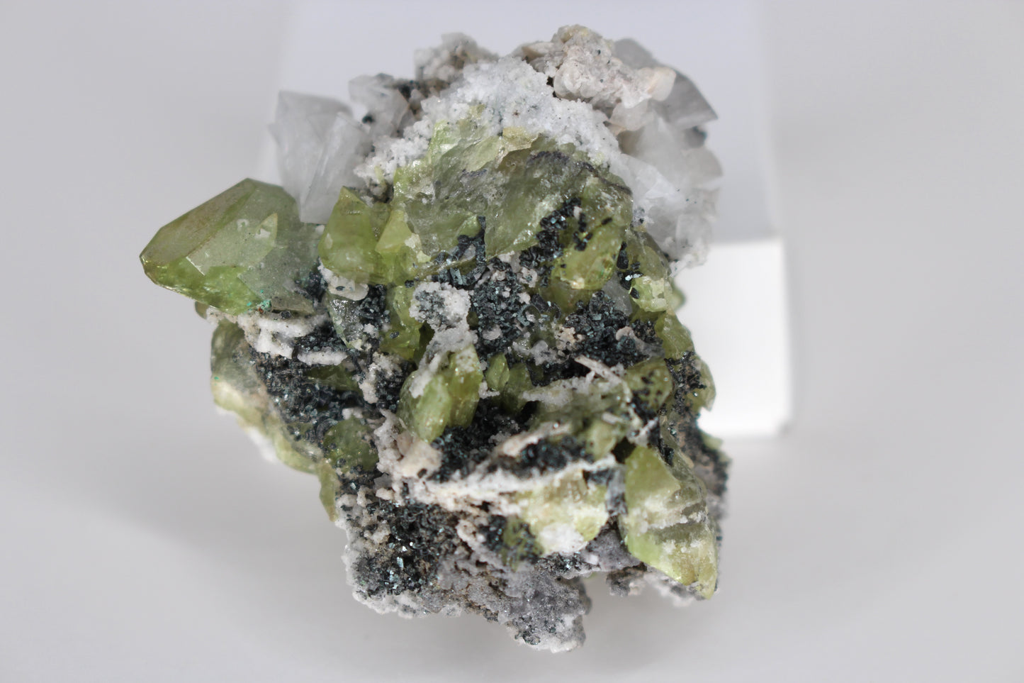 Green Sphene w/ Adularia Quartz