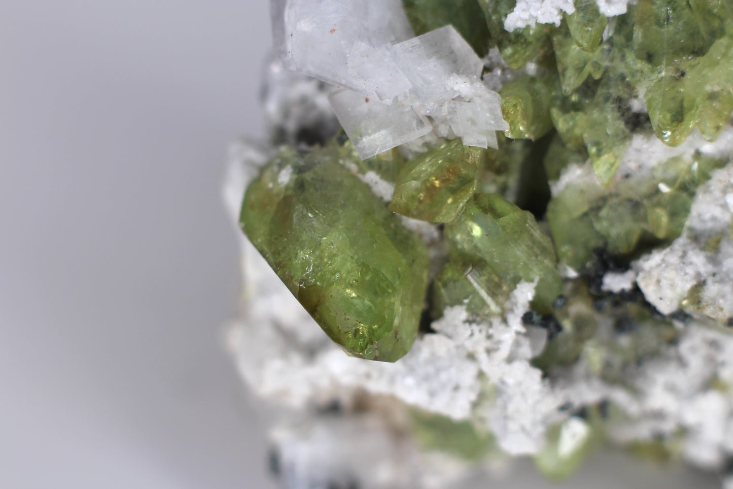 Green Sphene w/ Adularia Quartz