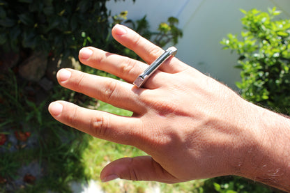 Green Tourmaline Double Ring with Peridot Facets