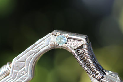 Aquamarine Double Ring with Aquamarine Facets