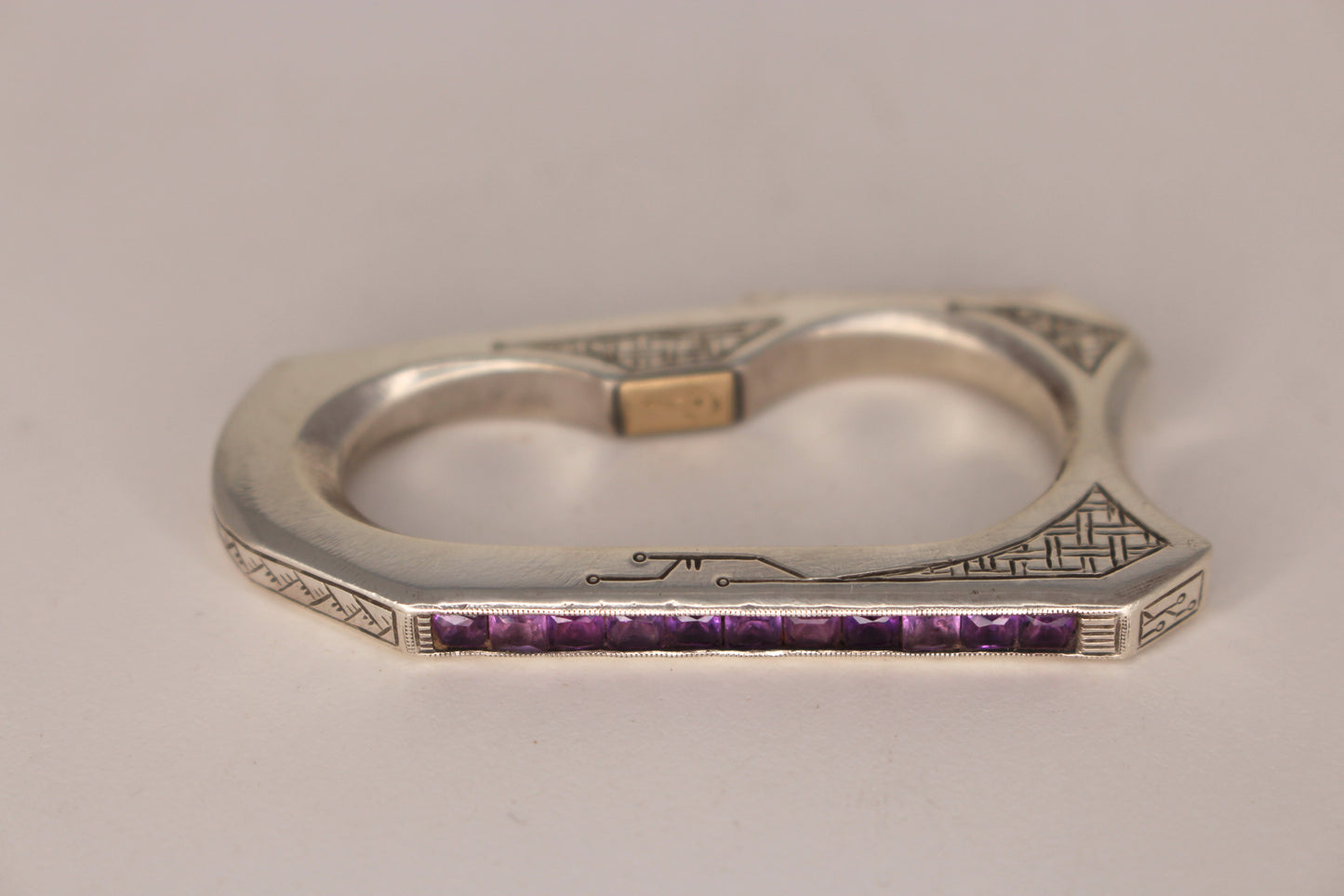 Princess Cut Amethyst Double Ring