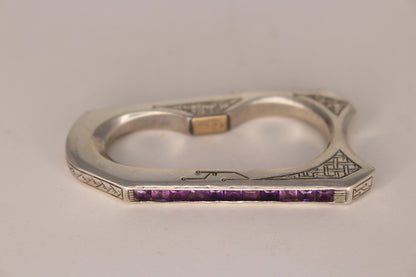 Princess Cut Amethyst Double Ring