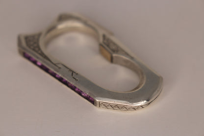 Princess Cut Amethyst Double Ring