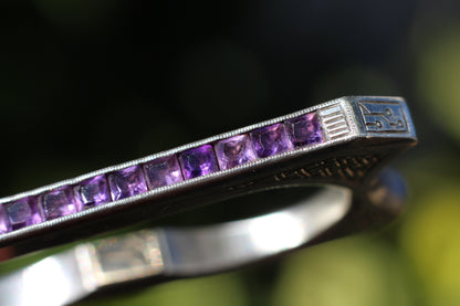 Princess Cut Amethyst Double Ring