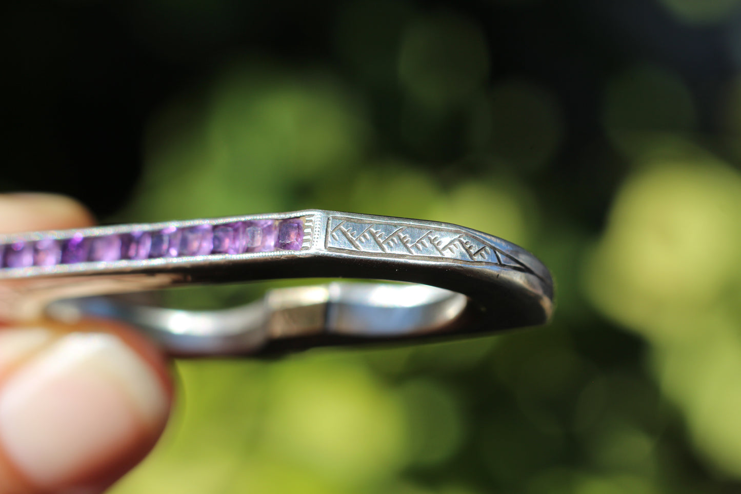 Princess Cut Amethyst Double Ring