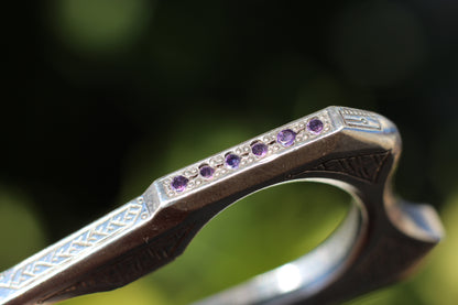 Princess Cut Amethyst Double Ring