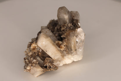 Calcite with Danburite and Pyrite